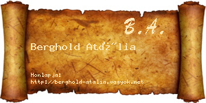 Berghold Atália névjegykártya